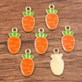 DIY carrot alloy enamel pendant charms, gold plated jewelry making accessories set. - No. 7 Carrot / 8x17mm