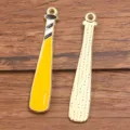 DIY Alloy Baseball Bat Pendant Yellow Enamel Jewelry Charm Craft Accessory For DIY - Baseball Bat Shape / 7x43mm / Yellow