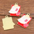 Pendentifs presse-papiers médicaux en émail alliage pour bijoux DIY, rouge et blanc. - Style Presse-papiers (13) / 1 Pièce (22x27mm) / Rouge