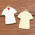 DIY Alliage Manteau de Médecin Pendentif Émail Thème Médical Bijoux Fabrication Sets - Style Blouse Blanche (15) / 1 Pièce (28x36mm) / Rouge