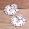 Ciondoli charms ingranaggi orologio colore argento antico per gioielli fai da te 43x47mm - Argento Antico