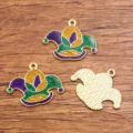 Mardi Gras Karnevali Krama Charm DIY Kosmimata Kremasta Aksesouar Gia Kolie kai Vrachiolia - 1 Τεμάχιο/Πακέτο (21x27mm)