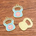 DIY legering kettlebell bedels, KC verguld met gekleurd email, sportieve stijl hangers. - Nr. 5 - Kettlebell / 1 stuk (19x26mm) / Roze