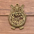Antike Eule Uhr Anhänger, Vintage Legierung Zahnrad Charm für DIY Schmuck und Handyketten. - Nr. 10 Wecker Stil / 1 Stück (31x48mm) / Antike Bronze