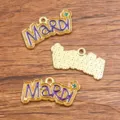 Μετάλλιο κρεμαστό DIY KC χρυσό σμάλτο Mardi Gras αξεσουάρ κοσμημάτων χειροτεχνίας - Συσκευασία 1 Τεμαχίου (13X26mm)