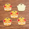 DIY Alloy Enamel Gift Box Charms KC Gold Pendant Jewelry Making Accessories Variant - Style 16 / 1 Piece/Pack (16x17mm)