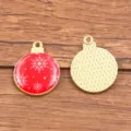 Christmas snowflake enamel alloy pendant charm, KC gold plated DIY jewelry accessory. - Christmas Snowflake Style (10)