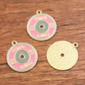 DIY legering halter schijf bedel hanger, kleurrijke emaille sport serie sieraden maken. - Nr. 8 - Halterschijf / 1 Stuk (23x26mm) / Roze