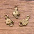 Antike Bronze Legierung Uhr Anhänger Vintage Taschenuhr Charms für DIY Schmuck - Nr. 16 Wecker-Stil (16) / 1 Stück/Packung (9x17mm) / Antike Bronze