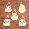 Christmas snowman enamel charm alloy KC gold DIY pendant jewelry making accessories - Style 21 / 1 Piece/Pack (16x25mm)