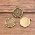 Vintage Bronze Uhr Taschenuhr Anhänger DIY Legierung Schmuck Zubehör Charms für Basteln. - Nr. 20 Wecker-Stil (20) / 1 Stück/Packung (14x18mm) / Antike Bronze