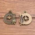 Antikbronze DIY Legierung Schmuck Zubehör Zahnrad Uhr und Kaninchen Anhänger Punk. - Nr. 21 Kaninchen Wecker-Stil (21) / 1 Stück (25x31mm) / Antike Bronze