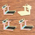 DIY legering loopband geëmailleerde bedels KC goud sportuitrusting sieraden maken - Nr. 11 - Loopband / 1 Stuks/Verpakking (25x30mm) / Roze