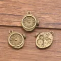 Antike Bronzefarbene Legierung Uhr Uhrwerk Anhänger DIY Punk Retro Schmuck Accessoires Basteln - Nr. 22 Wecker-Stil (22) / 1 Stück/Packung (17x21mm) / Antike Bronze