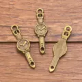 Antike Bronze Uhren Anhänger Legierung DIY Schmuck Zubehör Steampunk Uhr Charms Set - Nr. 24 Wecker-Stil (24) / 1 Stück (9x35mm) / Antike Bronze