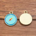 DIY Κράμα Πυξίδα Κρεμαστό, KC Χρυσό Σμάλτο Κοσμήματα Αξεσουάρ για Χειροτεχνία Έργα - Στυλ 14 Πυξίδα (25F6)