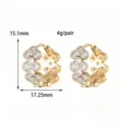 14K vergulde micro-pave zirkoon oorbellen, elegant bloemvormig sieradenaccessoire. - Bloemstijl (PR32801) / 14K goud