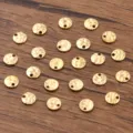 Stainless steel irregular embossed round DIY jewelry charms for handmade necklaces, 6-12mm. - 6mm / Gold