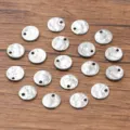 Stainless steel hammered round disc charms for DIY handmade jewelry necklace making supplies. - 8mm / Steel