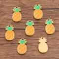 Stainless Steel Pineapple Enamel Charms Gold Plated Pendant DIY Jewelry Making - 7x13mm (0.7g)