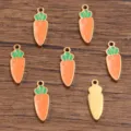 Stainless steel carrot enamel charms pendant DIY jewelry making accessories findings 1pcs - 4x13mm (0.4g)