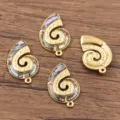 Stainless steel conch shell DIY pendants with abalone shell inlay for necklaces, earrings. - Conch Style (19C1-4) / 1 Piece / Colorful Conch