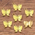 1pz 304 Acero Inoxidable Oro Esmalte Mariposa Colgante DIY Joyería Accesorios 13x13mm - Amarillo