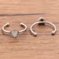 Roestvrijstalen hart ringblanco DIY verstelbare open bezel basis sieraden accessoire - Hart (Nr. 2) / 5x5mm / Staalkleur