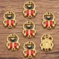 Stainless steel gold enamel beetle charms DIY insect pendants jewelry accessories for making. - Style 4 Beetle