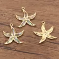 Stainless steel starfish pendant gold color DIY jewelry charm for necklace and earrings. - Sea Star Style (19C1-4) / 1 Piece / Colorful Starfish