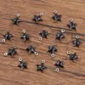 Pendentifs en acier inoxydable avec étoile noire émaillée pour bijoux DIY et accessoires. - Pentagramme / 1 pièce (7x8mm) / Noir