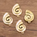 Stainless steel conch shell DIY pendant for necklace earring jewelry making 1pc - Conch Style (19C1-4) / 1 Piece / White Conch