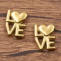 Xrysi chandra grammatos LOVE apo anoxeidoto atsali gia kataskevi kosmimaton kai DIY. - Στυλ Γράμμα LOVE (Αρ. 69) / 3*12*16mm / Χρυσό