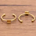 Roestvrij staal open ring blanks met vierkante tray DIY verstelbare ringzetting goud - Vierkant (Nr. 3) / 4x4mm / Goud