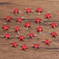 Red enamel star charms metal pendants DIY jewelry making accessories cute star shaped charms set - Pentagram / 1 Piece (7x8mm) / Red