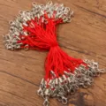 Κόκκινο κορδόνι 67mm για κινητό DIY με ασημί καραμπίνερ για αξεσουάρ και χειροτεχνίες. - Κόκκινο