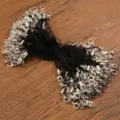 Maύro κορδόνι τηλεφώνου DIY με ασημένιο κούμπωμα αξεσουάρ χειροτεχνίας παραλλαγή - Μαύρο