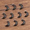 Stainless steel black oil drop crescent moon DIY jewelry pendant charm accessory for handmade crafts. - Moon / 1 Piece (5x8mm) / Black