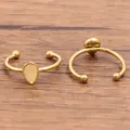 Gouden roestvrijstalen druppel blanco ring basis DIY verstelbare open ringzetting accessoire - Waterdruppelvorm (Nr. 7) / 4x7mm / Goud
