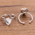 RVS DIY ringbasis druppel schaal open ringen sieraden maken accessoires onderdelen set - Waterdruppelvorm (Nr. 7) / 10x13mm / Staalkleur