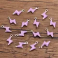 Pink lightning charm stainless steel DIY jewelry pendant accessory for bracelet necklace - Flash / 1 Piece/Pack (5x10mm) / Purple