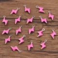Pink lightning bolt charm, double-sided oil drop metal pendant for DIY jewelry making accessories. - Flash / 1 Piece/Pack (5x10mm) / Rose Red