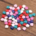Colorful enamel heart pendant DIY jewelry accessories variant color charm for crafts. - Heart / 1 Piece (7x8mm) / Random Mixed Colors