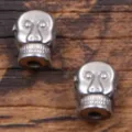 Χάντρα κρανίο από ανοξείδωτο ατσάλι για DIY χειροποίητα κοσμήματα βραχιόλια αξεσουάρ. - Στυλ Κρανίο (Αρ. 87) / 5*6*8mm / Χρώμα Ατσαλιού