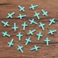 Stainless steel cross charms pendant colorful DIY jewelry making accessories parts - Cross / 1 Piece (6x10mm) / Green