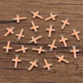 Stainless Steel Cross Enamel Connectors Pink DIY Jewelry Charms For Bracelet Making - Cross / 1 Piece (6x10mm) / Orange