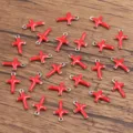 Red enamel cross charm stainless steel DIY jewelry accessory variant for crafting. - Cross / 1 Piece (6x10mm) / Red