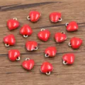 Stainless steel red enamel heart charms for DIY jewelry making and bracelet crafts. - Heart / 1 Piece (7x8mm) / Red