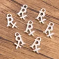 Silver Rx medical symbol metal charms pendants for DIY jewelry making crafts suppliers - Style 5 Medical Charm / 1 Piece/Pack (10x15mm)