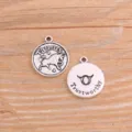 Pendentif zodiaque Taureau en alliage argent antique, accessoire pour bijoux DIY. - Argent Antique - Taureau